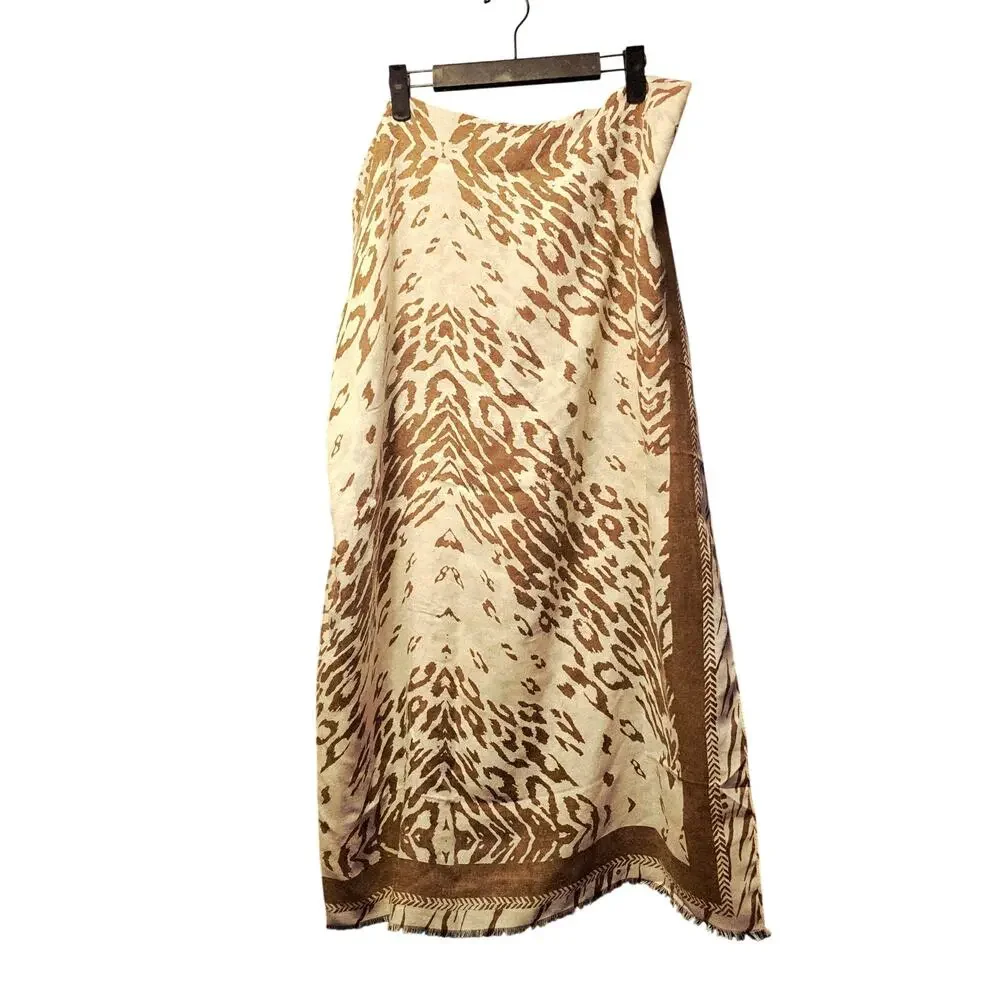 Area Star brown animal print shawl scarf nwt